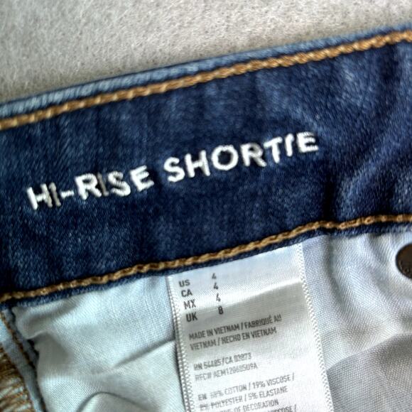 American Eagle Denim Cut Off 3" Shortie Shorts Summer Picnic 4 - Picture 7 of 7